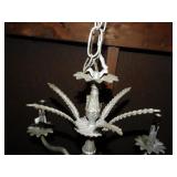 SILVER TONE CHANDELIER, 6 LIGHTS, 11"