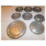 ANTIQUE PEWTER 6 3/4" BOWLS 6, LONDON CARTLE