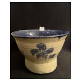 SIGNED SYKA POTTERY PLANTER 7" H - BLUE