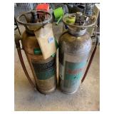 2 FIRE EXTINGUISHERS, 1 COPPER, 1 STAINLESS