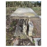 CEMENT TOP CAST IRON BASE TABLE 36" X18" X  30"H