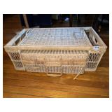 WICKER LAP TRAY W/ MAGAZINE HOLDER ADJ. CENTER
