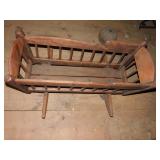 HAND CARVED BASSINET, ROCKING 40X14X18, 26"