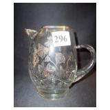 SMALL PITCHER WITH SILVER OVERLAY 6.5" TALL