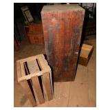 WOOD MELON CRATE, WOOD FOOTLOCKER WITHOUT LID