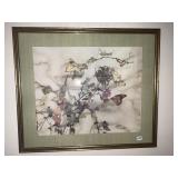 P. JERZA 30" X 35" - BUTTERFLY ON BRANCHES