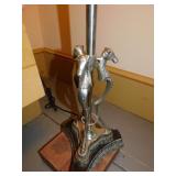 2 FLOOR LAMPS HORSE HEAD BASE