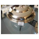 SILVER PLATE BOWL, COVERED VEGETABLE TRAY