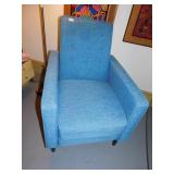 BLUE FABRIC RECLINING ARMCHAIR