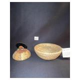 BANGLADESH HANDMADE BASKET 2.5" H X 6.5" ROUND &