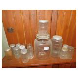 STORE JAR AND VINTAGE SPICE JARS INCL. COFFEE