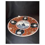 DIANAN PLATTER HAND PAINTED, 13.5 INCHES AROUND