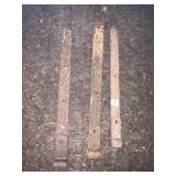 THREE CAST IRON DOOR HARDWARE (2) 25" X 2" AND