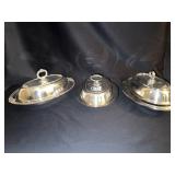 3 SILVER PLATE SERVING DISHES, 12", EPC 6007,