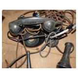 GROUP OF ANTIQUE PHONE PARTS AND PIECES