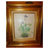 22" H X 19" - FLOWR PRINT GOLD FRAME