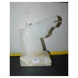 CARVED STONE HORSE HEAD BOOK END 10", GLUED TO