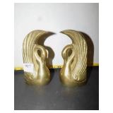 BRASS PLATED SWAN BOOKENDS
