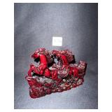 LACQUERED HORSE FIGURE 4" H X 6" W