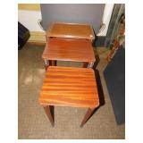 SET OF 3 FERGISON WOOD NESTING TABLES, 14X20X25