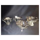 SILVER OVERLAY CR/SUGAR AND COMPOTE AND BOWL