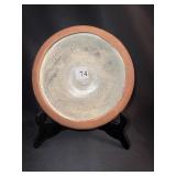 KATHY BRANNON POTTERY PLANTER 8.5" ROUND X 1.5" H
