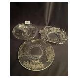 3 SILVER OVERLAY DISHES 6 & 7"
