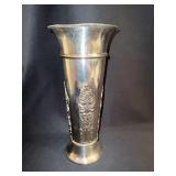 SILVER OVER COPPER VASE 12.25" H - RAISED DESIGN