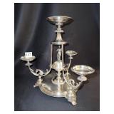 19TH C SILVER PLATE EPERGNE 13" H X 13" W #5226 -