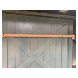 74" PINE ANTIQUE RACK WITH 13 IRON HOOKS