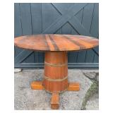 34" ROUND 2 PIECE TABLE CHURN STYLE BASE SOLID TOP