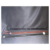 GROUP OF 3 CANES, BLACK METAL ADJUSTABLE, BROWN