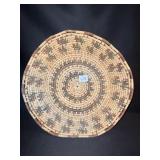 WOVEN STRAW BASKET 3" H X 16" D THREE COLOR STRAW