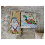 2 NEEDLEPOINT THROW PILLOWS