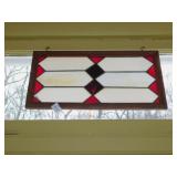 11X20 RED AND WHITE STAINED GLASS SUN CATCHER