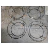 4 METAL WIRE ROUND PLANT STANDS, 9"H X 15" ACROSS