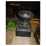 LARGE CAST IRON PLANTER URN, 2 PIECES, 26X18X18