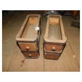 2 SMALL SETS OF WOOD DRAWERS