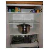 CROCK POT, POT LIDS, PIE PANS, BAKING TRAY, ETC.