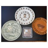 HOBNAIL DISH, 8.5 GLAZED HAND PAINTED PLATE