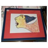 PICASSO STYLE PRINT 18.5" X 23" PURCHASED LINDERS