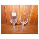 TWO SIZES OF STEMMED CRYSTAL GLASSES