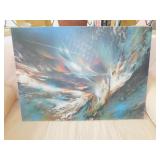 UNFRAMED PRINT ON CANVAS, ABSTRACT, UNSIGNED