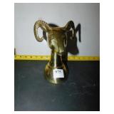 SINGLE BRASS ANTELOPE HEAD BOOK END, 8"