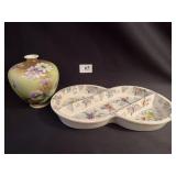 SECTIONAL HAND PAINTED JAPAN 3 SECTION DISH, 5"