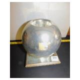 MERCURY GAZING BALL CANDLE HOLDER ON MIRRORED