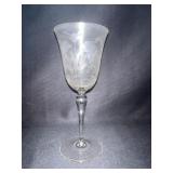 8" H ETCHED WINE GLASSES, (2) ETCHED WINE GLASSES