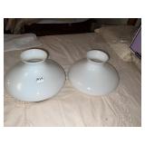 8" H PAIR SHADES GLASS WHITE