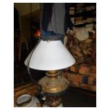 OIL LAMP VICTORIAN HANGING OIL LAMP WITH WHITE