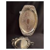 SILVERPLATE GRAPE MOTIF OVAL TRAY & SILVERPLATE